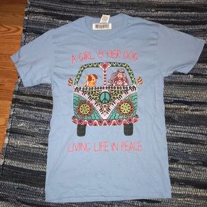 brand new t shirt peace and dog